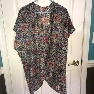 Forever 21 Patterned Chiffon Kimono